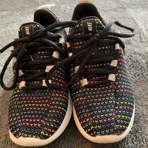 colorfully stitched girls nike’s